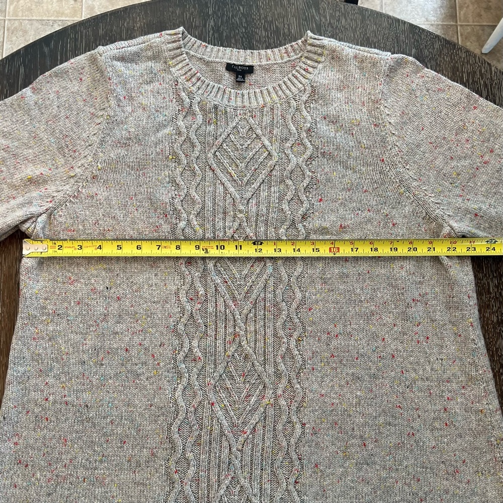 Talbots Plus Size 2x Gray W/ Micro Multicolor Spr… - image 4
